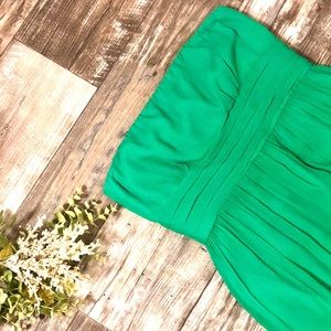 J. Crew • Green Strapless Midi Dress